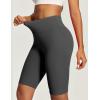 IUGA Biker Shorts for Women High Waist – 8″ Workout Shorts with Inner Pocket Yoga Spandex Gym Running Shorts(Gray)