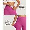 IUGA Biker Shorts for Women High Waist – 8″ Workout Shorts with Inner Pocket Yoga Spandex Gym Running Shorts(Hot Pink)