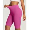 IUGA Biker Shorts for Women High Waist – 8″ Workout Shorts with Inner Pocket Yoga Spandex Gym Running Shorts(Hot Pink)