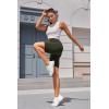 IUGA Biker Shorts for Women High Waist – 8″ Workout Shorts with Inner Pocket Yoga Spandex Gym Running Shorts(Olive Green)
