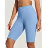 IUGA Biker Shorts for Women High Waist – 8″ Workout Shorts with Inner Pocket Yoga Spandex Gym Running Shorts(Sky)