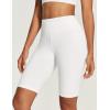 IUGA Biker Shorts for Women High Waist – 8″ Workout Shorts with Inner Pocket Yoga Spandex Gym Running Shorts(White)