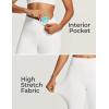 IUGA Biker Shorts for Women High Waist – 8″ Workout Shorts with Inner Pocket Yoga Spandex Gym Running Shorts(White)