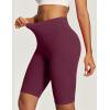IUGA Biker Shorts for Women High Waist – 8″ Workout Shorts with Inner Pocket Yoga Spandex Gym Running Shorts(Wine Red)