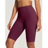 IUGA Biker Shorts for Women High Waist – 8″ Workout Shorts with Inner Pocket Yoga Spandex Gym Running Shorts(Wine Red)