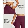 IUGA Biker Shorts for Women High Waist – 8″ Workout Shorts with Inner Pocket Yoga Spandex Gym Running Shorts(Wine Red)