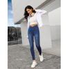 IUGA Stretchy Skinny Jeans for Women High Waist Pull on Jeggings Sweatpant Jeans Tummy Control Jean Leggings with Pockets(Light Blue)