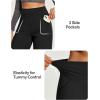 IUGA Yoga Pants Women Wide Leg Pants with Pockets High Waist Stretch Tummy Control Dress Casual Sweatpants(Black)