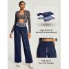 IUGA Yoga Pants Women Wide Leg Pants with Pockets High Waist Stretch Tummy Control Dress Casual Sweatpants(Dark Blue)