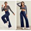 IUGA Yoga Pants Women Wide Leg Pants with Pockets High Waist Stretch Tummy Control Dress Casual Sweatpants(Dark Blue)
