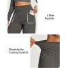 IUGA Yoga Pants Women Wide Leg Pants with Pockets High Waist Stretch Tummy Control Dress Casual Sweatpants(Deep Grey Hemp)