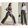 IUGA Yoga Pants Women Wide Leg Pants with Pockets High Waist Stretch Tummy Control Dress Casual Sweatpants(Deep Grey Hemp)