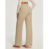 IUGA Yoga Pants Women Wide Leg Pants with Pockets High Waist Stretch Tummy Control Dress Casual Sweatpants(Khaki)