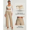 IUGA Yoga Pants Women Wide Leg Pants with Pockets High Waist Stretch Tummy Control Dress Casual Sweatpants(Khaki)
