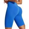 IUGA Biker Shorts for Women High Waist – 8″ Workout Shorts with Inner Pocket Yoga Spandex Gym Running Shorts(Azure)