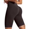 IUGA Biker Shorts for Women High Waist – 8″ Workout Shorts with Inner Pocket Yoga Spandex Gym Running Shorts(Coffee)