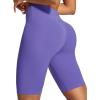 IUGA Biker Shorts for Women High Waist – 8″ Workout Shorts with Inner Pocket Yoga Spandex Gym Running Shorts(Lavender)