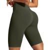 IUGA Biker Shorts for Women High Waist – 8″ Workout Shorts with Inner Pocket Yoga Spandex Gym Running Shorts(Olive Green)
