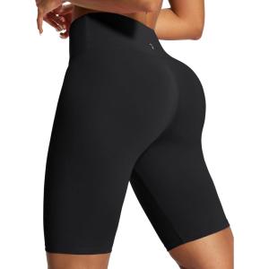 IUGA Biker Shorts for Women High Waist – 8″ Workout Shorts with Inner Pocket Yoga Spandex Gym Running Shorts(Black)