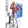 IUGA Long Sleeve Tee Shirts for Women V Neck Fall Tops Tie Knot Off The Shoulder Tops Work Casual Womens Blouse Sweatshirt