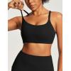 IUGA Sports Bras for Women Large Bust Sports Bras with Molded Cups Wireless Push Up High Impact Workout Yoga Gym Top(Black)