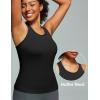 IUGA Workout Tops for Women with Built-in Bra Racerback Tank Tops Yoga Pilates Tennis Running Gym Athletic Tank(Black)