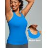 IUGA Workout Tops for Women with Built-in Bra Racerback Tank Tops Yoga Pilates Tennis Running Gym Athletic Tank(Klein Blue)