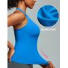 IUGA Workout Tops for Women with Built-in Bra Racerback Tank Tops Yoga Pilates Tennis Running Gym Athletic Tank(Klein Blue)