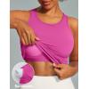 IUGA Workout Tops for Women with Built-in Bra Racerback Tank Tops Yoga Pilates Tennis Running Gym Athletic Tank(Pink)