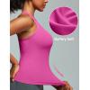 IUGA Workout Tops for Women with Built-in Bra Racerback Tank Tops Yoga Pilates Tennis Running Gym Athletic Tank(Pink)