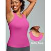 IUGA Workout Tops for Women with Built-in Bra Racerback Tank Tops Yoga Pilates Tennis Running Gym Athletic Tank(Pink)