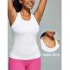 IUGA Workout Tops for Women with Built-in Bra Racerback Tank Tops Yoga Pilates Tennis Running Gym Athletic Tank(White)