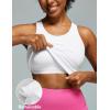 IUGA Workout Tops for Women with Built-in Bra Racerback Tank Tops Yoga Pilates Tennis Running Gym Athletic Tank(White)