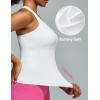 IUGA Workout Tops for Women with Built-in Bra Racerback Tank Tops Yoga Pilates Tennis Running Gym Athletic Tank(White)