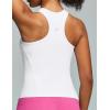 IUGA Workout Tops for Women with Built-in Bra Racerback Tank Tops Yoga Pilates Tennis Running Gym Athletic Tank(White)
