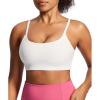 IUGA Sports Bras for Women Large Bust Sports Bras with Molded Cups Wireless Push Up High Impact Workout Yoga Gym Top(White)