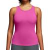 IUGA Workout Tops for Women with Built-in Bra Racerback Tank Tops Yoga Pilates Tennis Running Gym Athletic Tank(Pink)