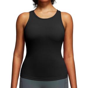 IUGA Workout Tops for Women with Built-in Bra Racerback Tank Tops Yoga Pilates Tennis Running Gym Athletic Tank(Black)
