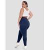 IUGA Stretchy Jeans for Women High Waist Jeggings Tummy Control Skinny Jeans Pull on Leggings with Pockets Trendy Casual(Dark Indigo Blue)