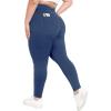 IUGA Stretchy Jeans for Women High Waist Jeggings Tummy Control Skinny Jeans Pull on Leggings with Pockets Trendy Casual(Medium Wash Stormy Blue)