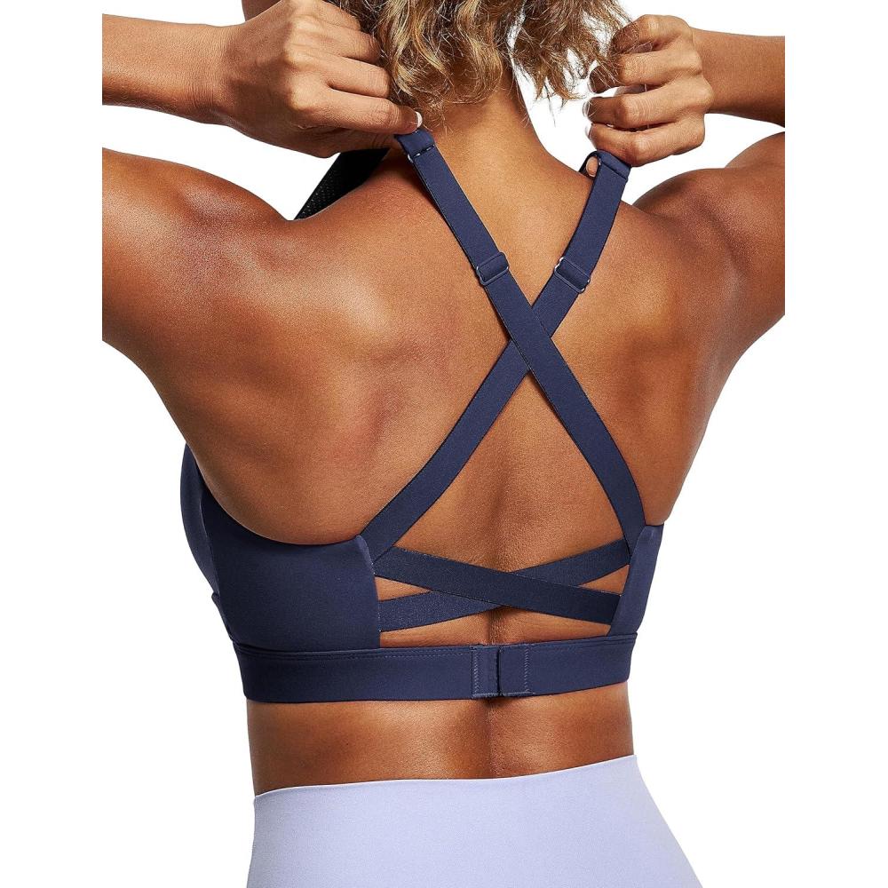 image:imageIUGA High Impact Sports Bras for Women High Support CrissCross Back Strappy Sports Bra Padded Twisted Yoga Workout Bras