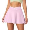 IUGA Athletic Skorts for Women Tennis Skirt with Pockets Cross Waist Athletic Skirt for Golf Pickleball