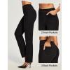IUGA Straight Leg Jeans for Women Stretchy Pull On Sweatpant Jeans Women High Waisted Bootcut Jean Trendy Denim Pants(Black)