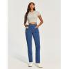 IUGA Straight Leg Jeans for Women Stretchy Pull On Sweatpant Jeans Women High Waisted Bootcut Jean Trendy Denim Pants(Light Blue)
