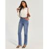 IUGA Straight Leg Jeans for Women Stretchy Pull On Sweatpant Jeans Women High Waisted Bootcut Jean Trendy Denim Pants(Whisker Vintage Blue Wash)