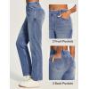 IUGA Straight Leg Jeans for Women Stretchy Pull On Sweatpant Jeans Women High Waisted Bootcut Jean Trendy Denim Pants(Whisker Vintage Blue Wash)