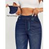IUGA Straight Leg Jeans for Women Stretchy Pull On Sweatpant Jeans Women High Waisted Bootcut Jean Trendy Denim Pants(Whiskers Dark Wash)