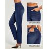 IUGA Straight Leg Jeans for Women Stretchy Pull On Sweatpant Jeans Women High Waisted Bootcut Jean Trendy Denim Pants(Whiskers Dark Wash)