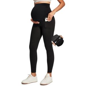 IUGA Stretchy Maternity Jeans Over Belly Skinny High Waisted Maternity Pants for Work with Pockets Comfy Maternity Clothes(Black)