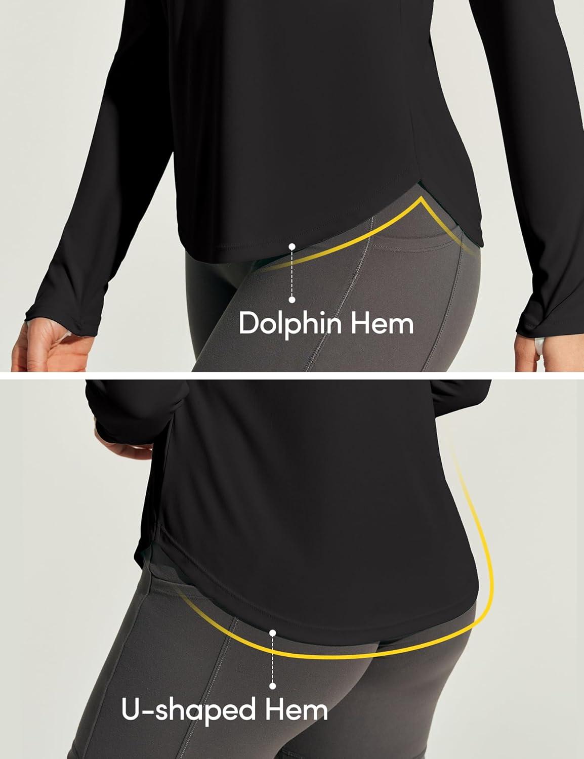 image:imageIUGA 14 Zip Womens Golf Shirt Long Sleeve Rash Guard UPF 50 Workout Tops Quick Dry Athletic Running Hiking Sun ShirtsBlack